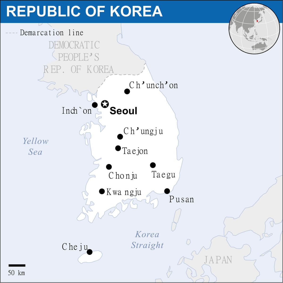 map South Korea